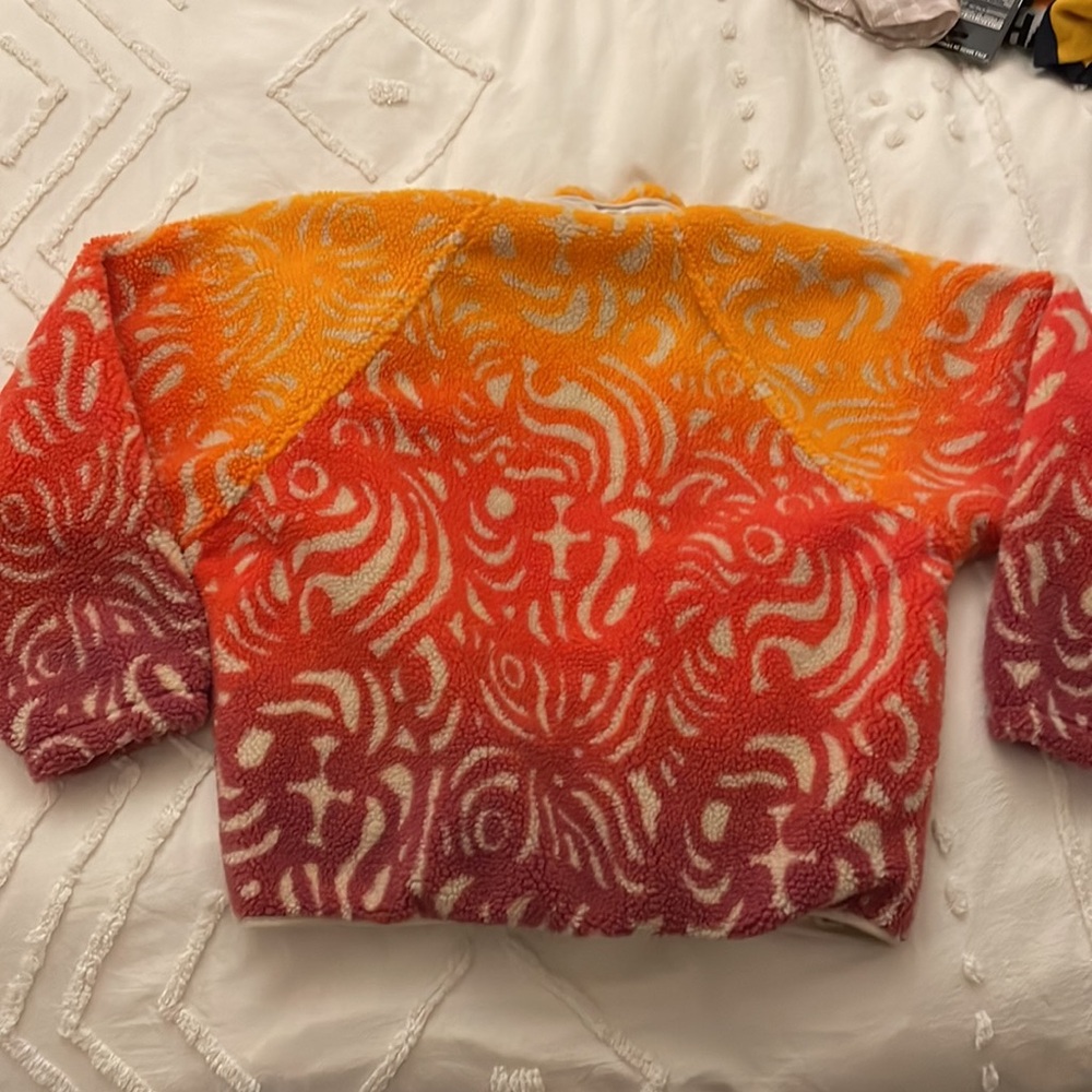 Free People Ombre Sherpa Jacket in Yellow, Orange, Pink, Purple - Picture 5 of 6